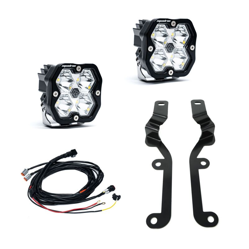 Chevrolet Silverado 1500 Sport Lights - Baja Designs - Squadron Sport 2.0 A-Pillar Kit (Spot) - Clear - `19-`24